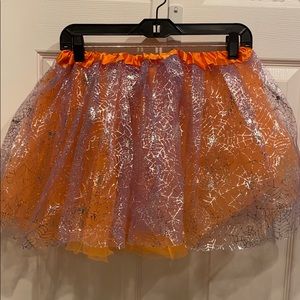 Orange and Purple Spooky Spider Tulle Skirt